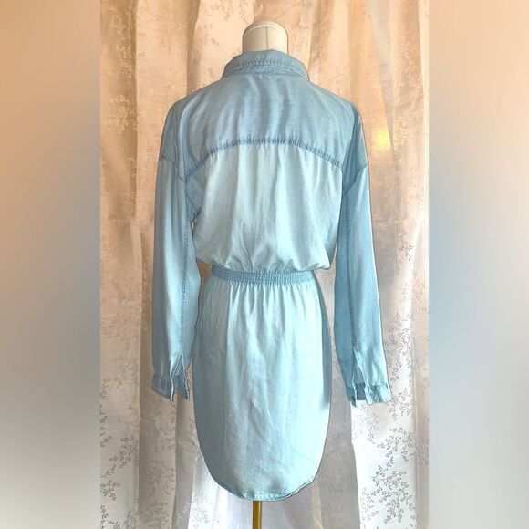 Light Blue Denim Shirt Dress - Picture 2 of 6